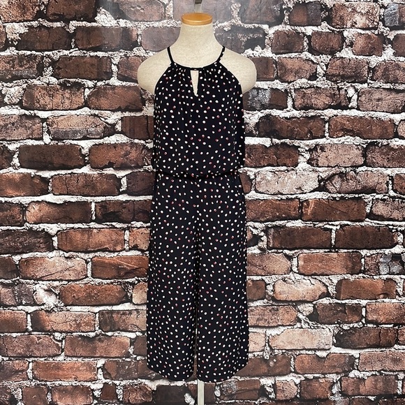 Wisp Romper Pants Suit Cropped Black Red Dots Lottie Pockets Belt Size 2 - Picture 3 of 16